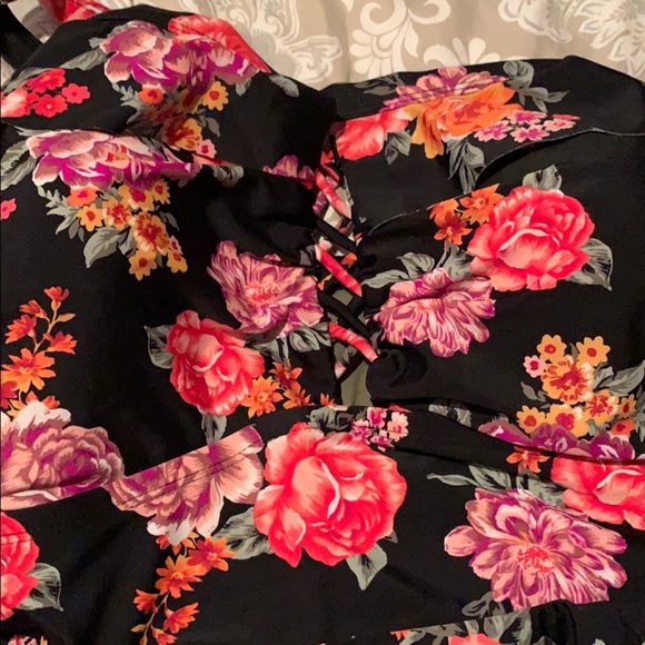 Terra Sky flowered peplum one piece bathing suit 5X ruffled and lace details - Picture 4 of 4